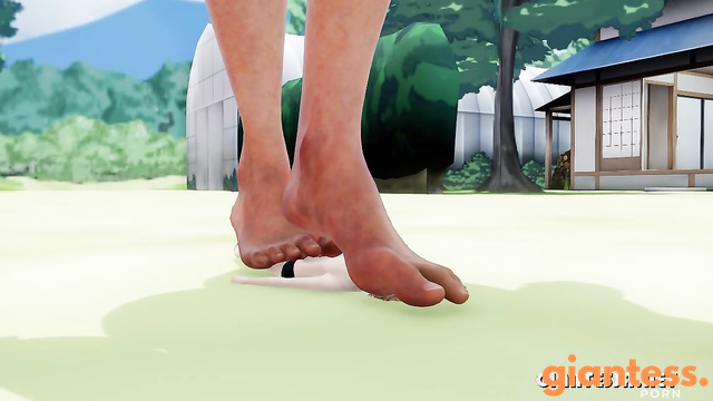 Beach Domination: Helpless Mini Guy Trampled by Giantess Ellie