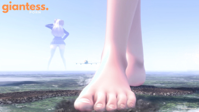 YesGiantess - Tenka Chise Crashes Down Barefoot, City in Total Ruins