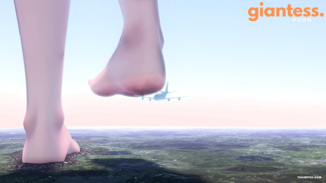 YesGiantess - Tenka Chise Crashes Down Barefoot, City in Total Ruins