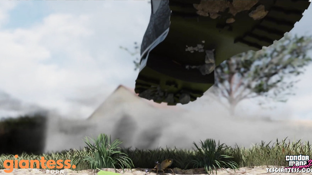 YesGiantess - The Oversized Exterminator Turns the Yard into a Disaster Zone