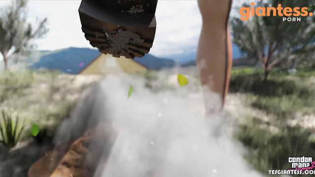 YesGiantess - The Oversized Exterminator Turns the Yard into a Disaster Zone